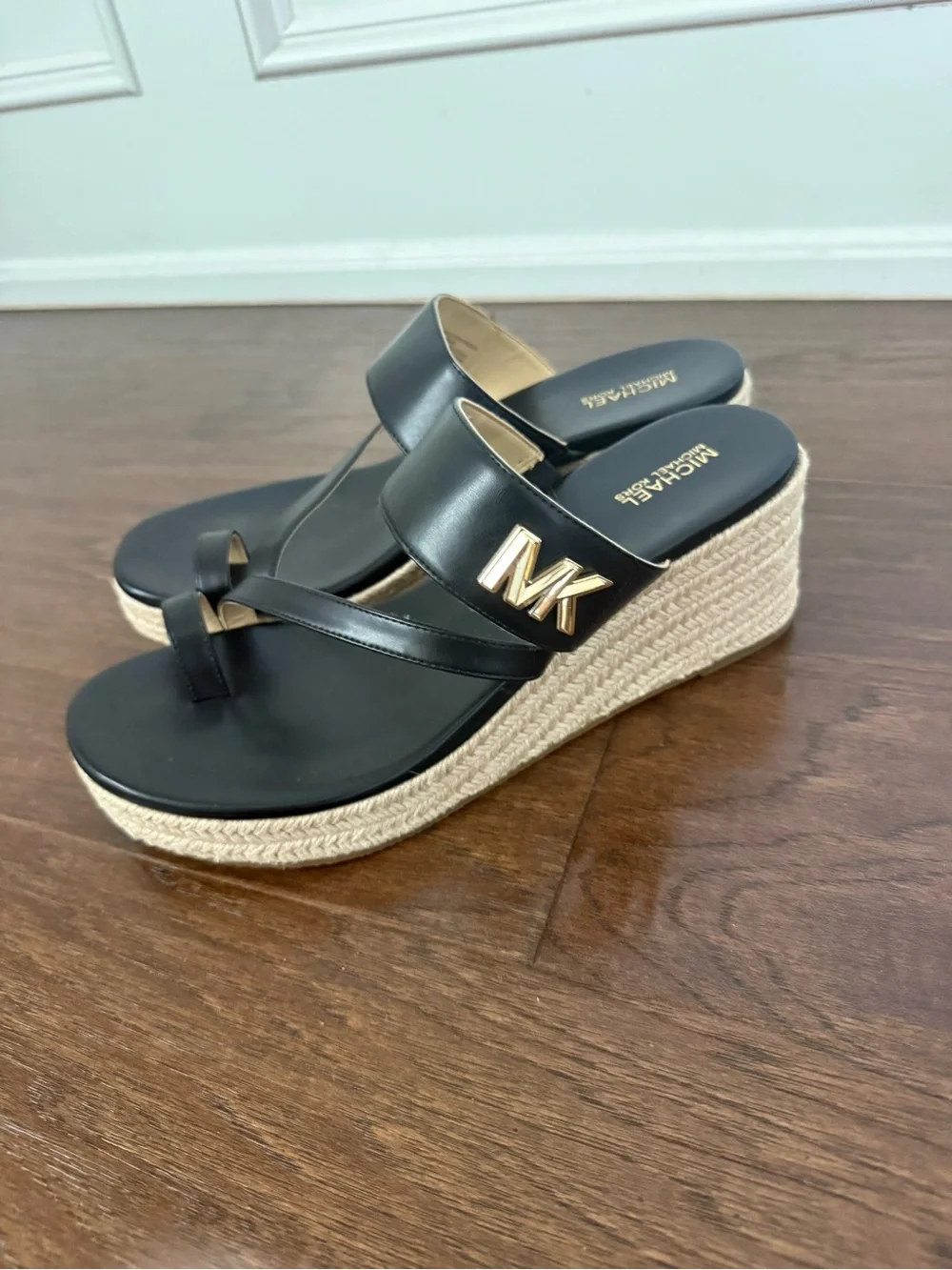 Michael Kors Women's Jilly Espadrille Platform Wedge Sandals Sz 8.5 Black